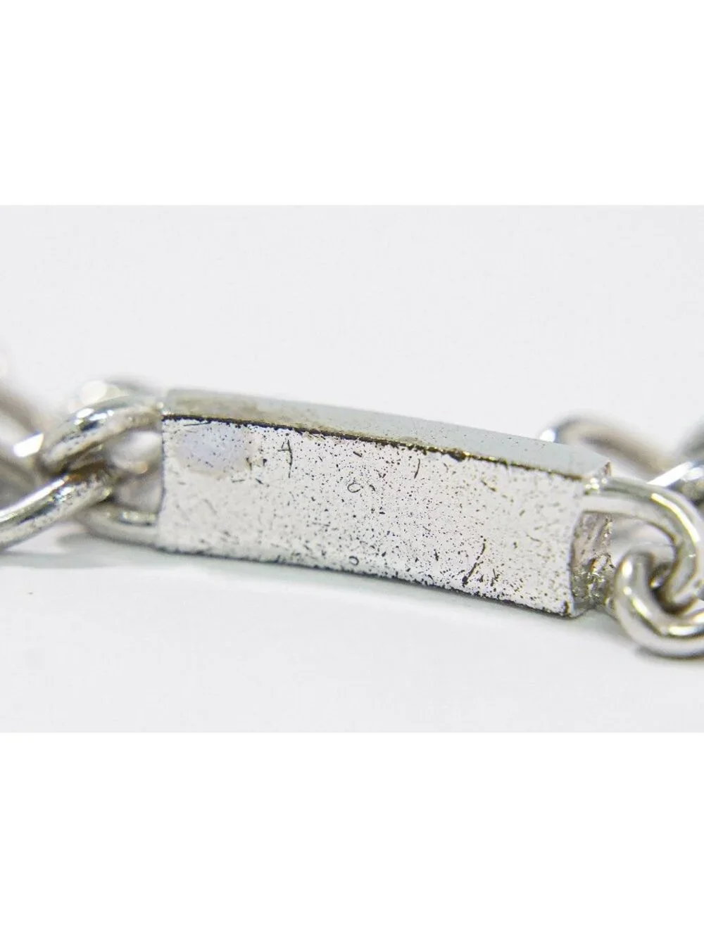 Dior Logo Plate Metal Bracelet Bangle Silver